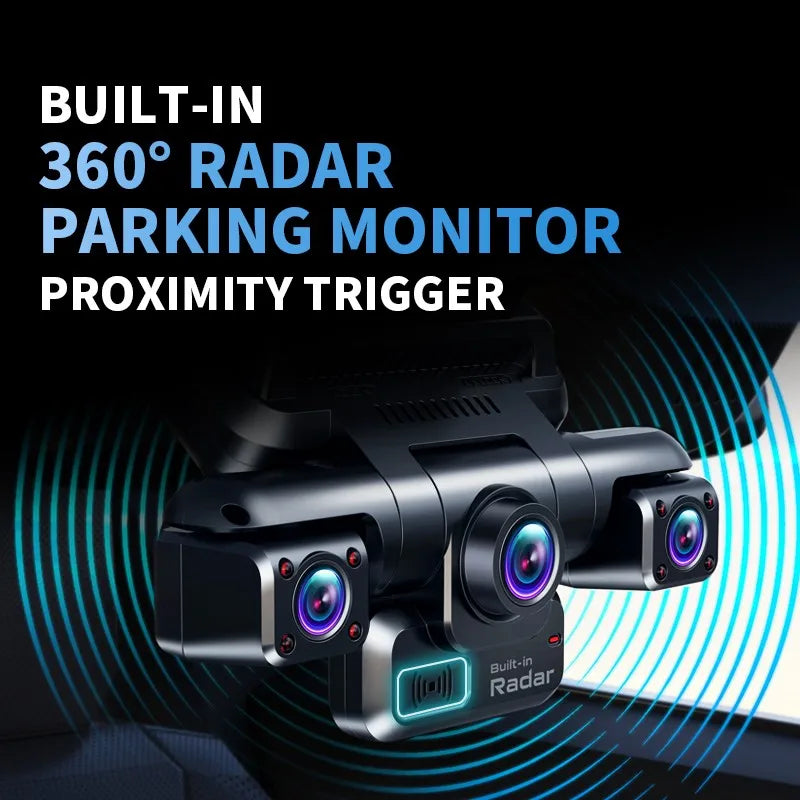 TiESFONG i7pro 4K 4-Channel GPS Dash Cam, 360° Parking, IR Night Vision