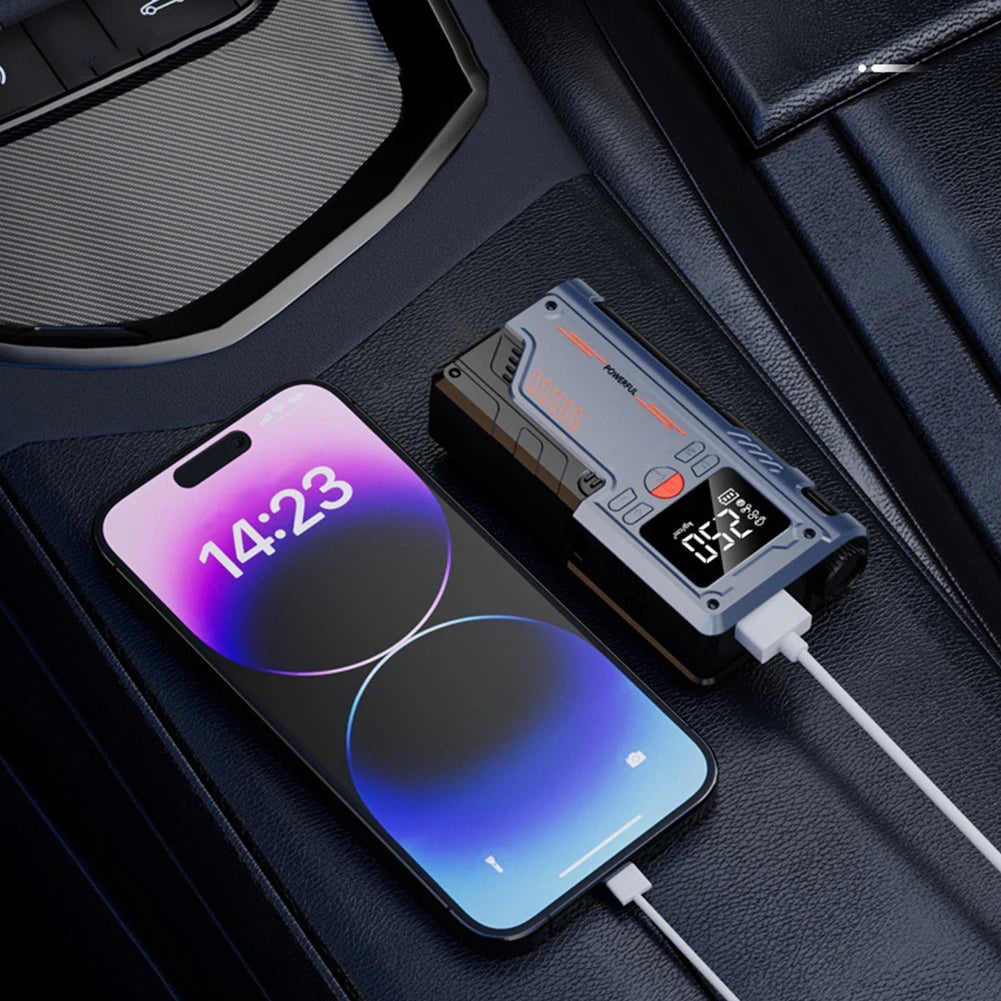 Portable 8000mAh Car Jump Starter with 150PSI Air Compressor & Power Bank